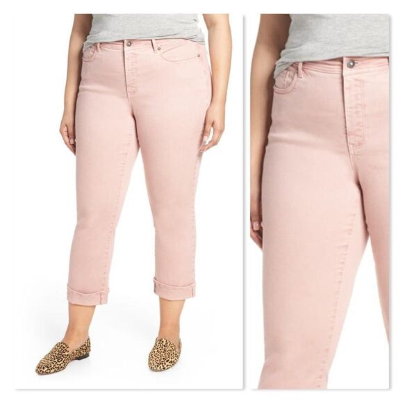 NYDJ Marilyn Cuff Straight Leg Jeans size 22W in Pink - NEW - Picture 1 of 12
